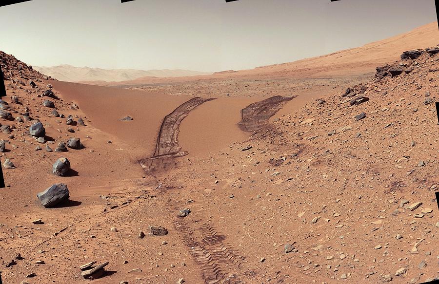 Tracks Of The Curiosity Rover On Mars Photograph by Nasa/jpl-caltech/msss