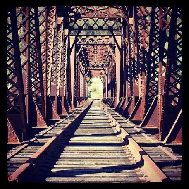 Train Photograph - #tracks #railroad #trains #bridge by Wyn Francis