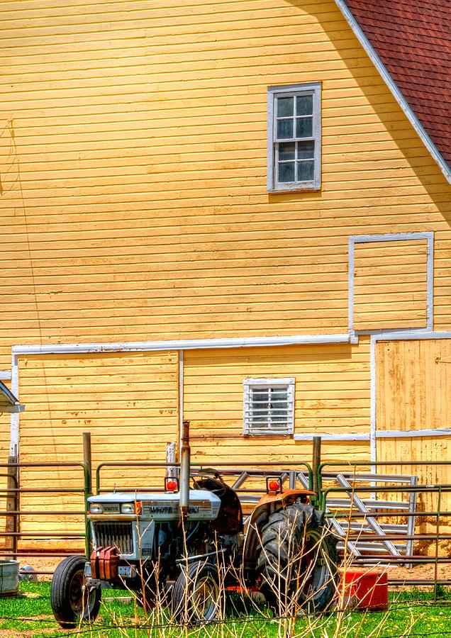 Tractor and Barn 14634 Photograph by Jerry Sodorff