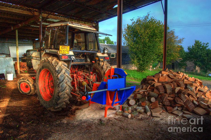Farm Photograph - Tractor and the Logs  by Rob Hawkins
