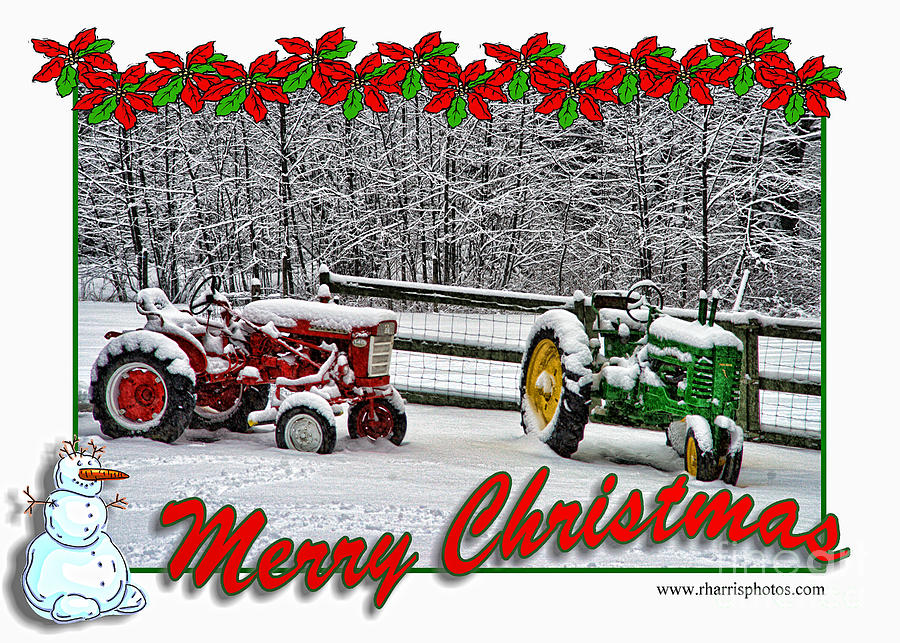 Tractor Christmas Card Photograph by Randy Harris