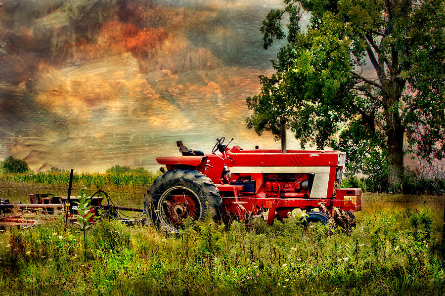 Tractor in field Photograph by Virginia Folkman