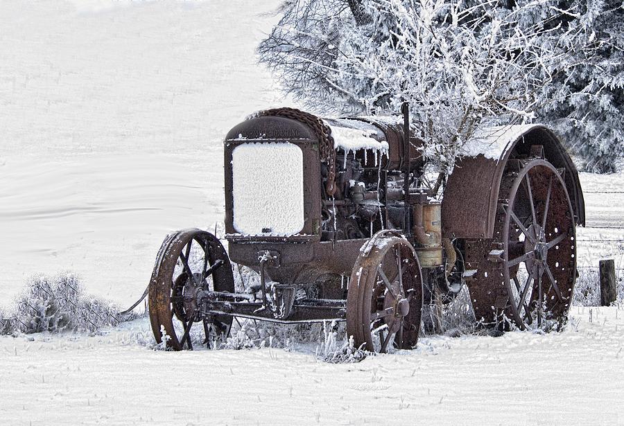 Tractor In The Snow Photograph by Don Durfee