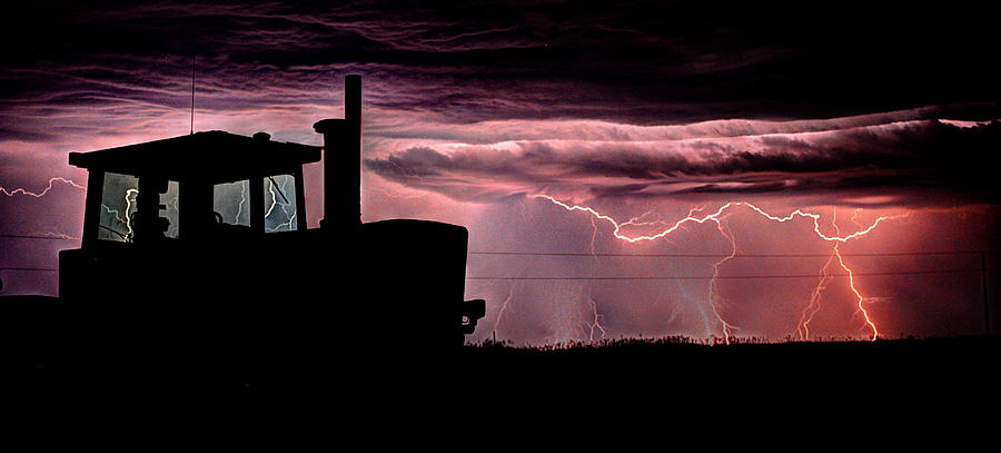 Tractor Lightening  Photograph by David Matthews