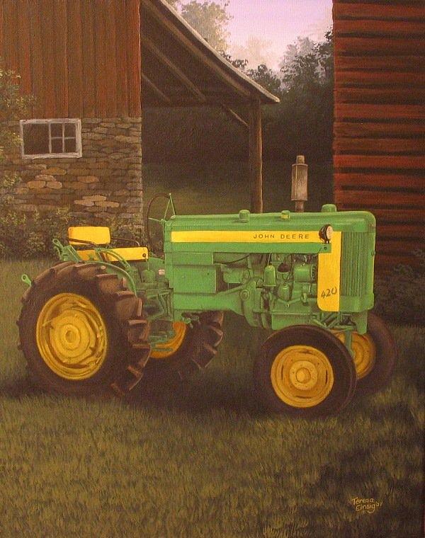 Tractor Painting By Teresa Einsig