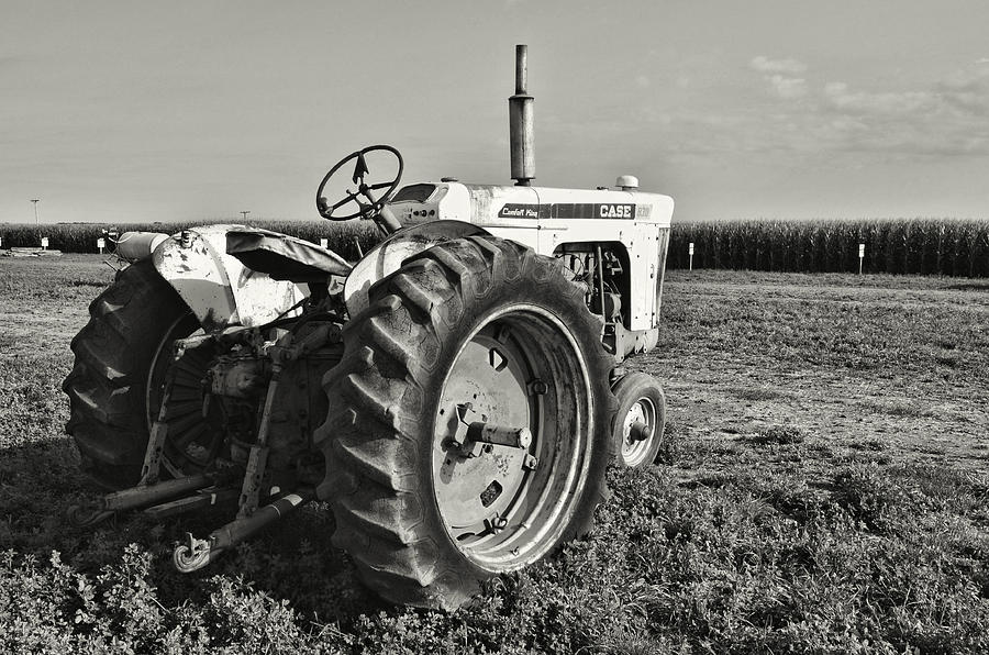 Tractor...black And White Photograph by Tom Druin