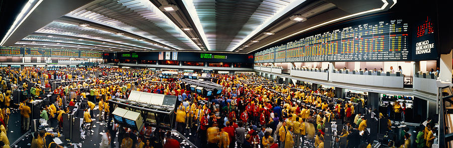 Chicago Photograph - Traders In A Stock Market, Chicago by Panoramic Images
