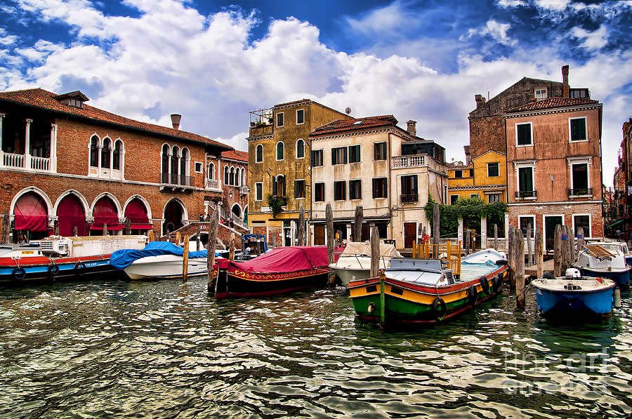 Trading Boats in Venice Photograph by Brenda Kean