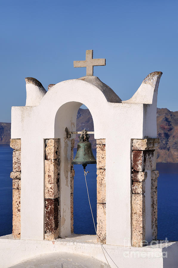 Greek Photograph - Traditional belfry in Oia town #1 by George Atsametakis