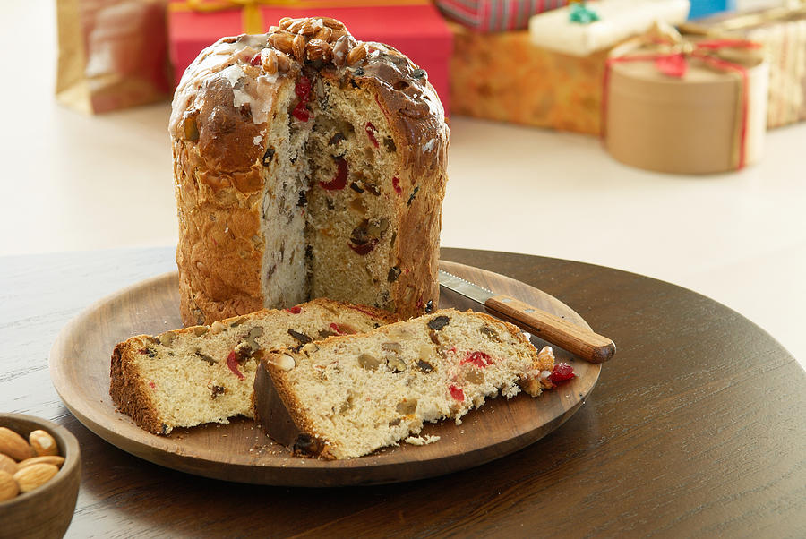 Traditional Christmas cake (panettone) Photograph by Gaby Messina