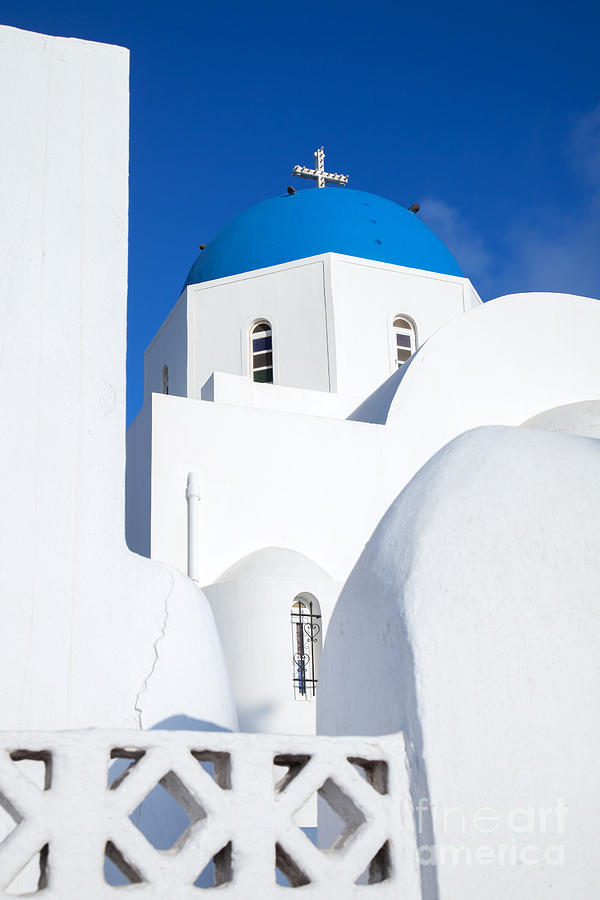 Traditional church in Santorini - Greece Photograph by Matteo Colombo