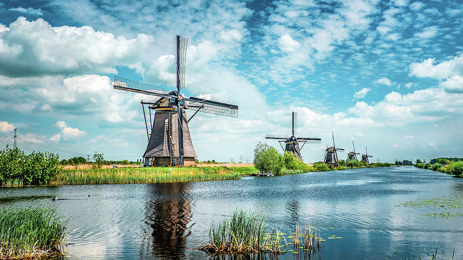 Traditional Dutch Windmills Photograph by Elena Eliachevitch