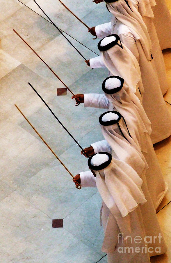 Traditional Emirati Mens Dance  Photograph by Andrea Anderegg