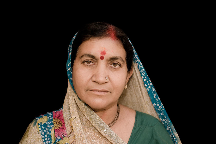 Portrait Photograph - Traditional Hindu Woman by Nila Newsom