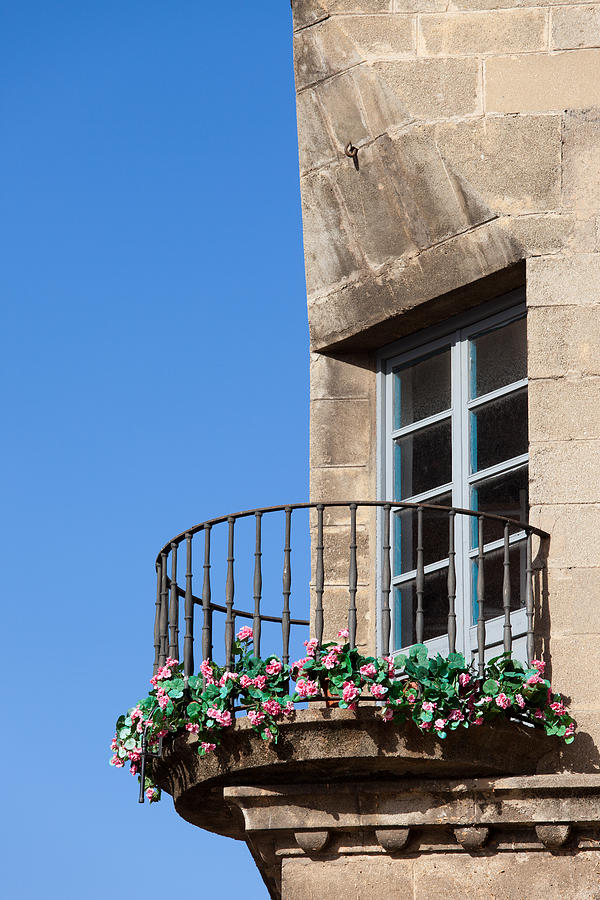 Traditional House Corner with Rounded Balcony Photograph by Artur
