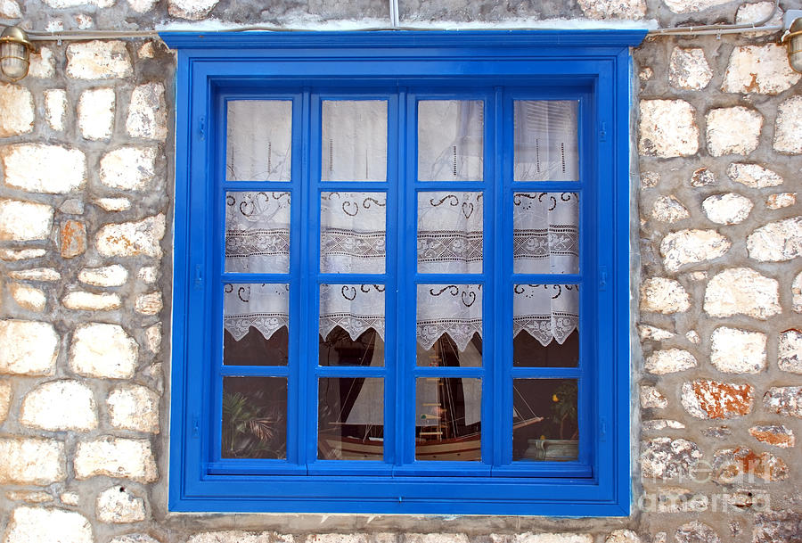 Traditional window in Hydra island Photograph by George Atsametakis