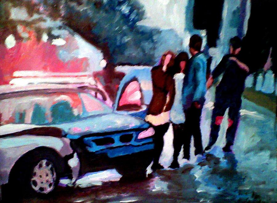 Traffic Accident Painting By Anthony Renardo Flake Fine Art America