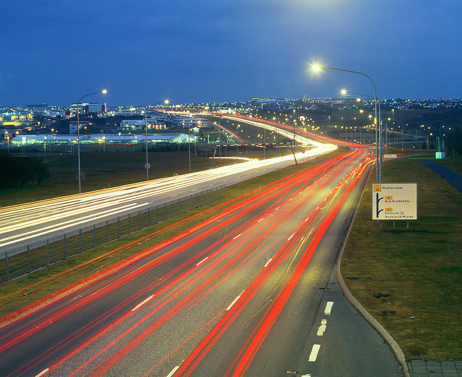 Traffic At Night Photograph by Martin Bond/science Photo Library
