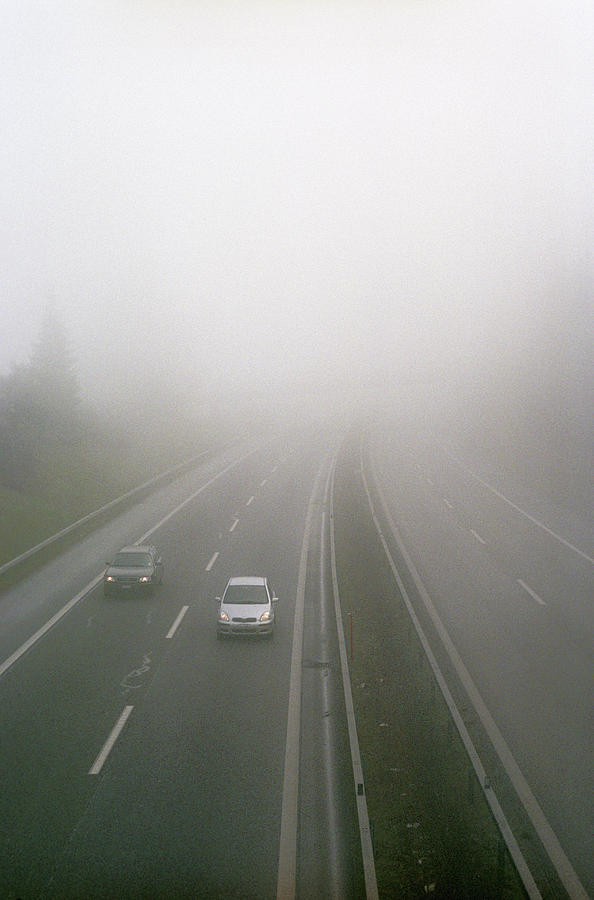 Traffic In Fog Photograph by Cristina Pedrazzini/science Photo Library