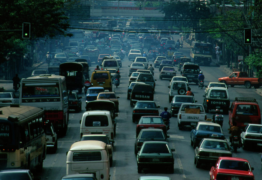 Traffic Jam In Bangkok Photograph by Tim Lester/science Photo Library ...