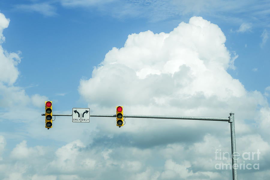 Traffic Light with Clouds Photograph by Imagery by Charly