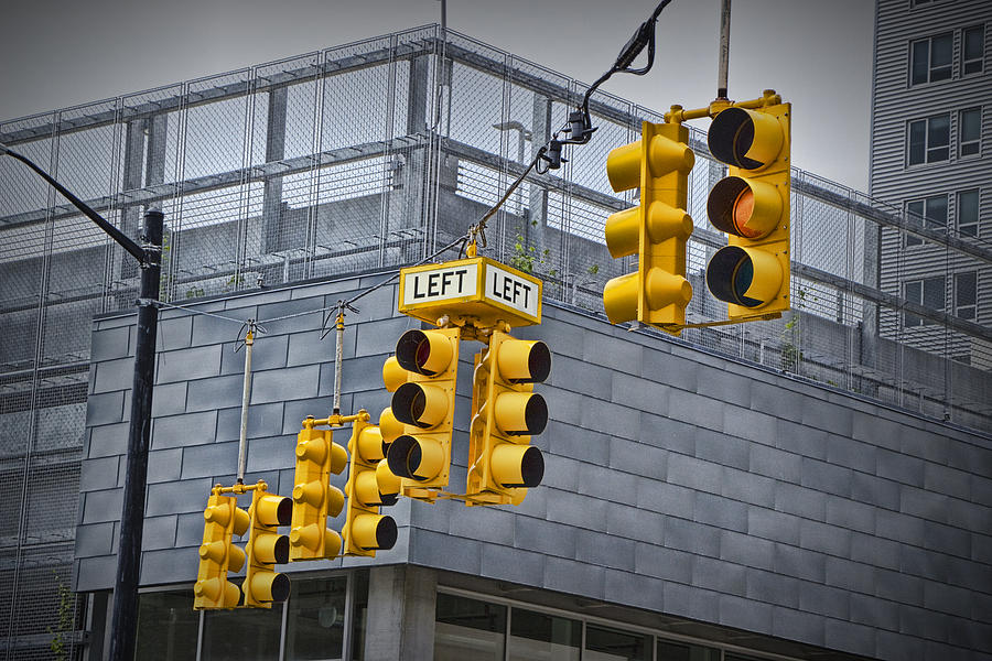 Traffic Lights and Left Turn Signal Photograph by Randall Nyhof