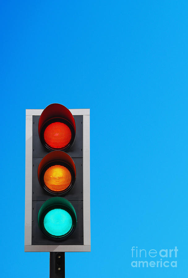 Transportation Photograph - Traffic lights by Luis Alvarenga