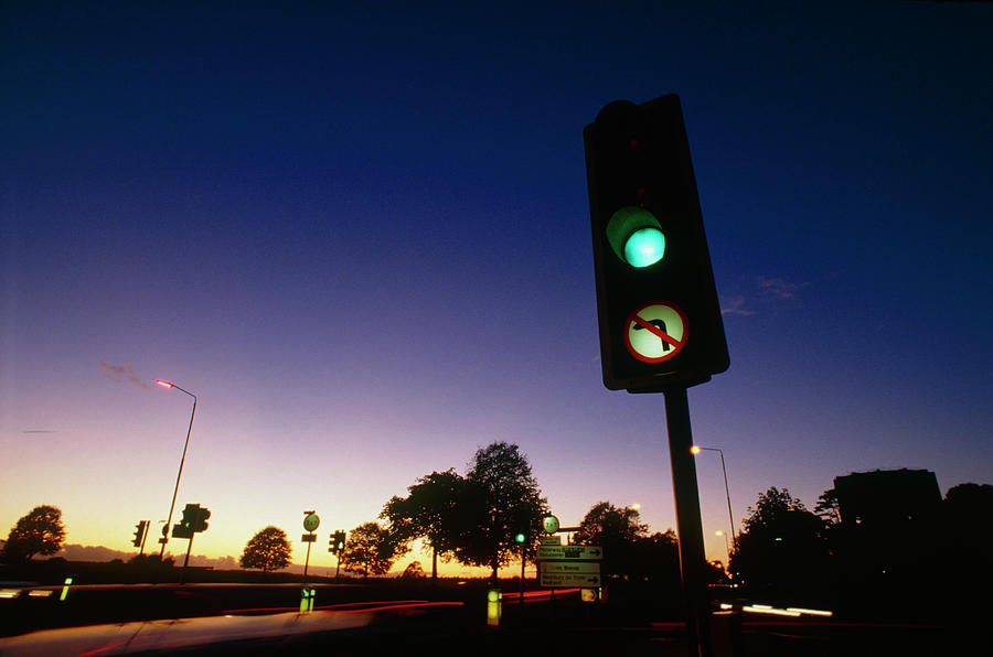 Traffic Lights Showing Green Photograph by Andrew Mcclenaghan/science Photo Library