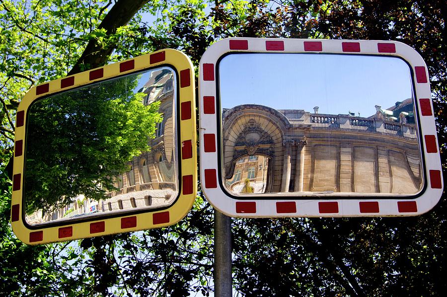 Traffic Mirrors In Luxembourg Photograph by Mark Williamson