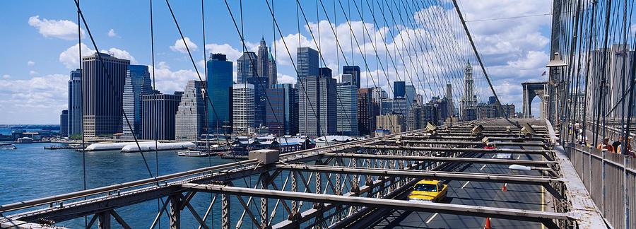 Traffic On A Bridge, Brooklyn Bridge Photograph by Panoramic Images