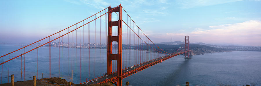 Traffic On A Bridge, Golden Gate Photograph by Panoramic Images