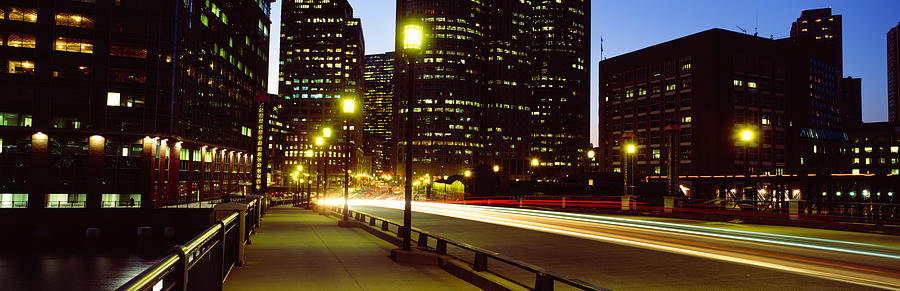 Color Image Photograph - Traffic On A Bridge In A City, Northern by Panoramic Images Color Image Photograph - Traffic On A Bridge In A City, Northern by Panoramic Images