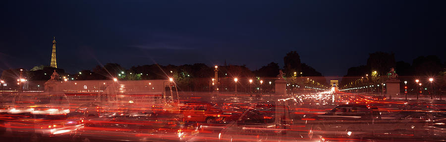 Traffic On The Road At Night Photograph by Panoramic Images