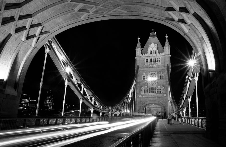 Traffic on the Tower Bridge Photograph by Daniel Woodrum