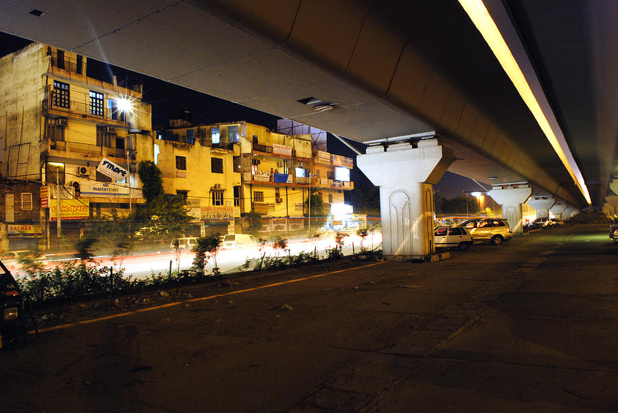 Traffic Running Beneath Flyover Photograph by Sumit Mehndiratta