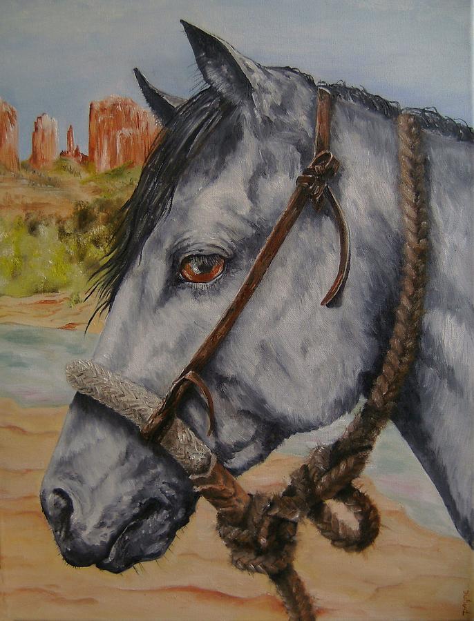 Horse Painting - Trail Boss by Deana Smith