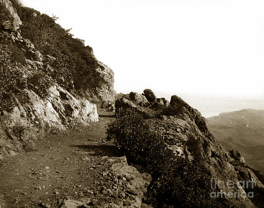 Mt. Tamalpais Photograph - Trail on Mt. Tamalpais Marin Co California circa 1902  by Monterey County Historical Society