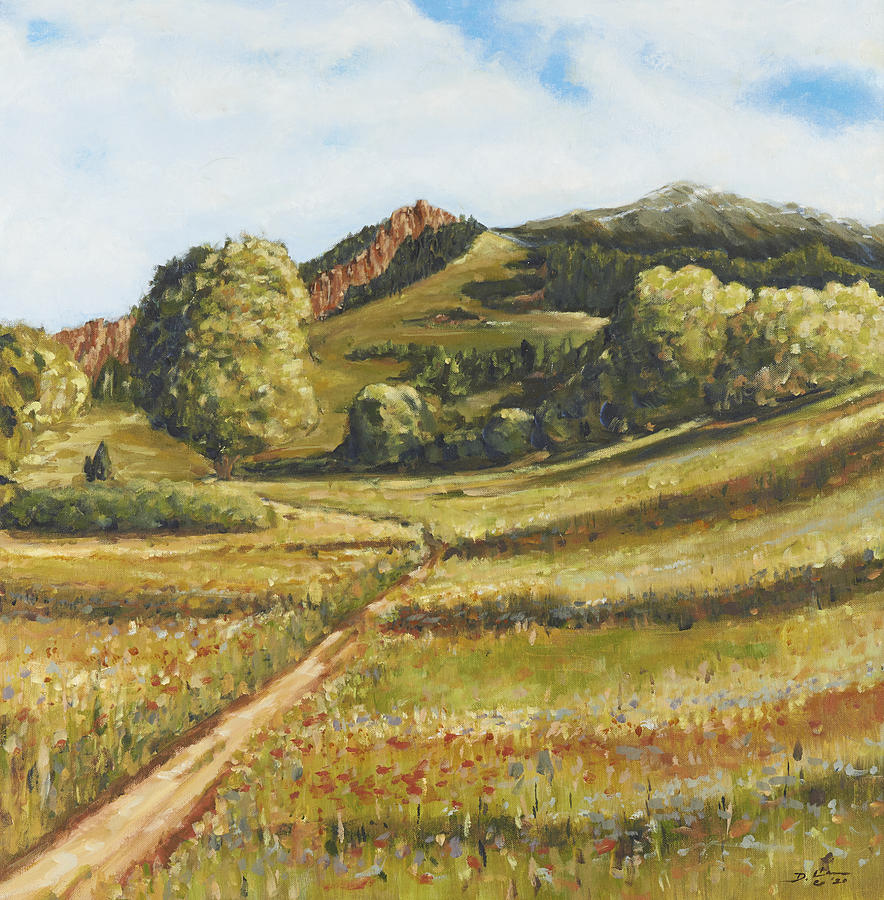 Colorado Springs Painting - Trail to the Peak by David  Llanos