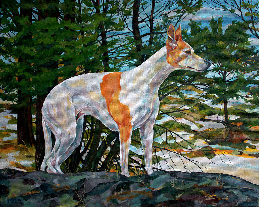 Whippet Painting - Trailblazer by Derrick Higgins Whippet Painting - Trailblazer by Derrick Higgins
