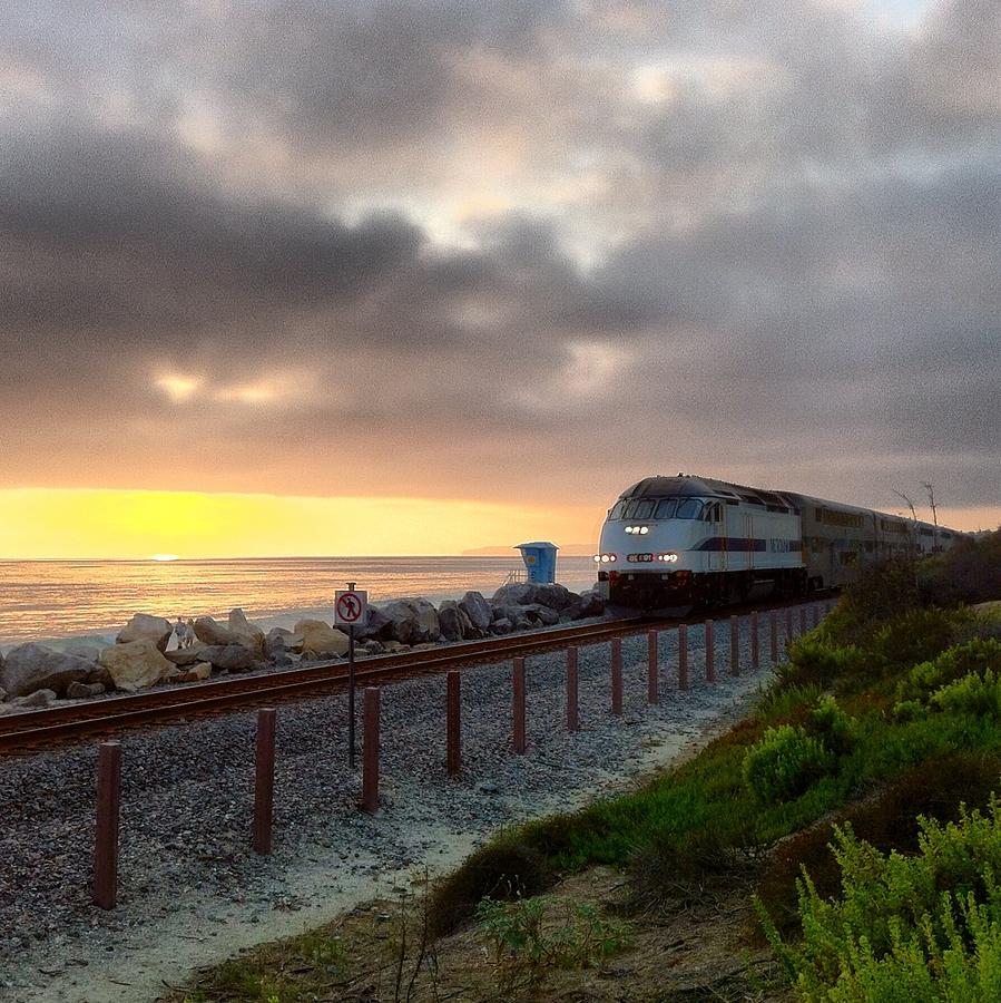 Train And Sunset In San Clemente Photograph by Paul Carter