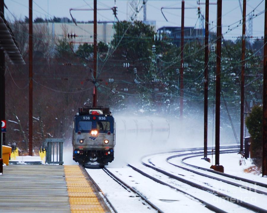 Amtrak 936 In Winter Photograph by Marcus Dagan