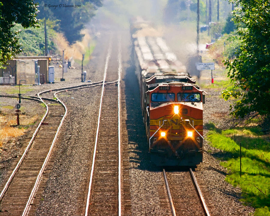 Train At Carty Overpass Photograph by George Hanson