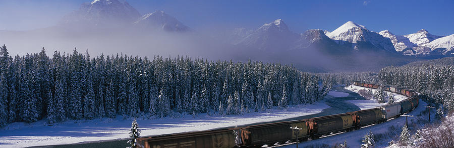 Banff National Park Photograph - Train Banff National Park Alberta Canada by Panoramic Images