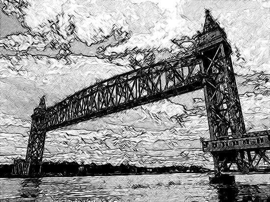 Bridge Drawing - Train Bridge by Greg Lindberg