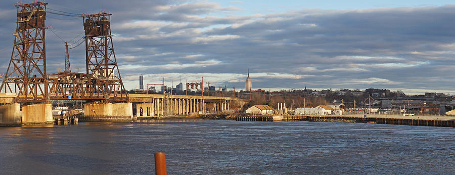 Train Bridge Panorama Photograph by Steve Breslow