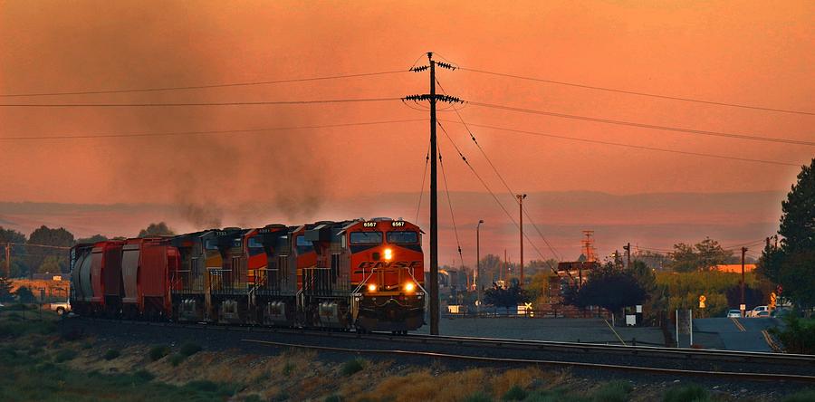 Train coming through Photograph by Lynn Hopwood