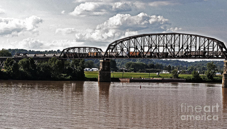 Train Crossing The Ohio River Photograph by Lydia Holly