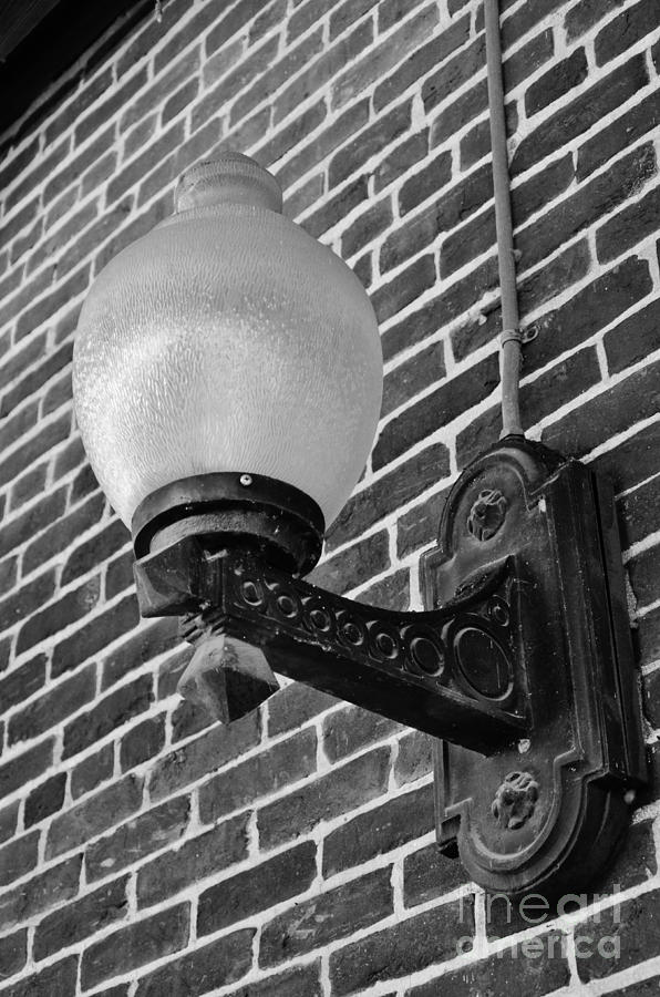 Train Depot Light In Black And White Photograph by Bob Sample