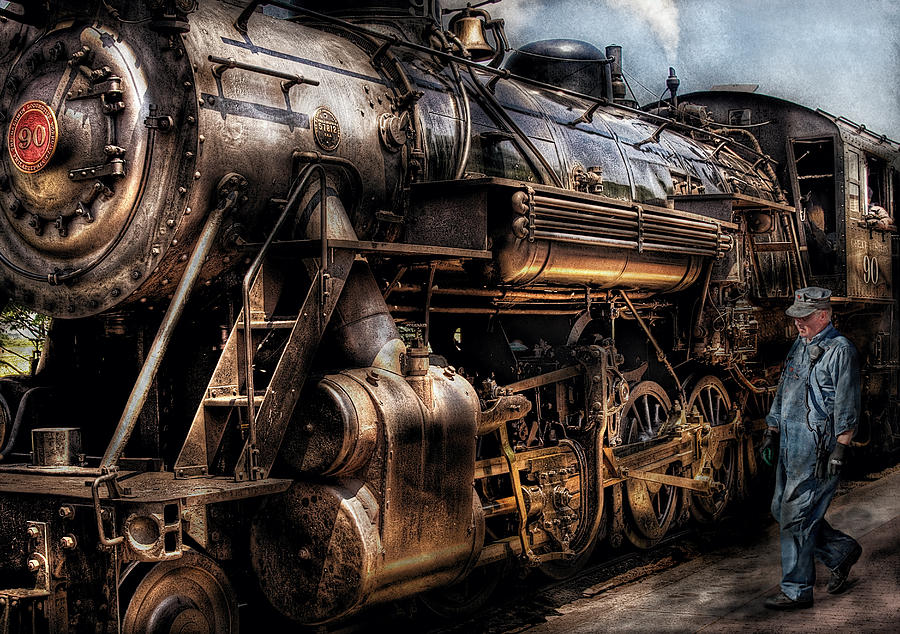 Train Photograph - Train - Engine -  Now boarding by Mike Savad