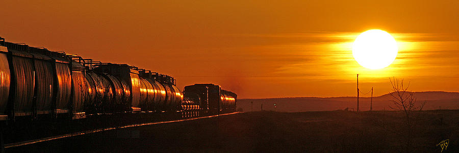Train headin west Photograph by Darcy Dietrich